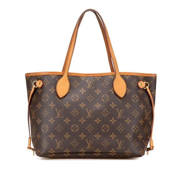 Louis Vuitton Monogram Neverfull PM Handbag Tote Bag M40155 Brown Leather Wom... - Picture 1 of 9